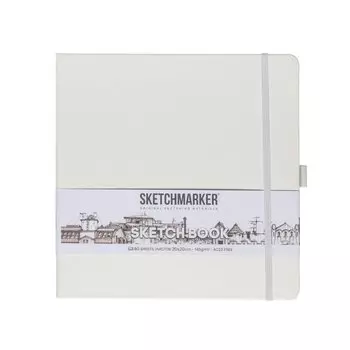 Скетчбук 20*20 80л "Sketchmarker" белый, 140г/м2, слоновая кость, тв.обл.