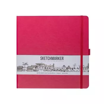 Скетчбук 20*20 80л "Sketchmarker" маджента, 140г/м2, слоновая кость, тв.обл.