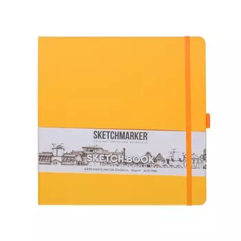 Скетчбук 20*20 80л "Sketchmarker" оранжевый, 140г/м2, слоновая кость, тв.обл.