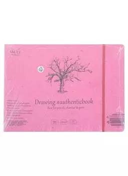Скетчбук 24,5*18,2cм 32л "SMLT Art Drawing authenticbook", на резинке, 120г/м2, белый, сшивка