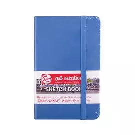 Скетчбук 9*14 80л "Art Creation" синий, 140г/м2, слоновая кость, тв.обл., Royal Talens