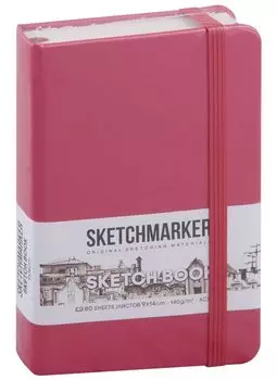 Скетчбук 9*14 80л "Sketchmarker" фуксия, нелинованн. 140г/м2, слоновая кость, тв.обл.