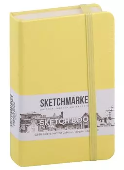 Скетчбук 9*14 80л "Sketchmarker" лимонный, нелинованн. 140г/м2, слоновая кость, тв.обл.