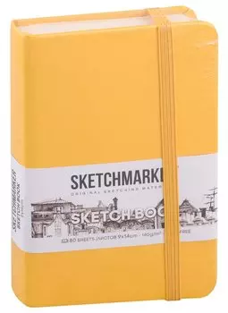 Скетчбук 9*14 80л "Sketchmarker" оранжевый, нелинованн. 140г/м2, слоновая кость, тв.обл.