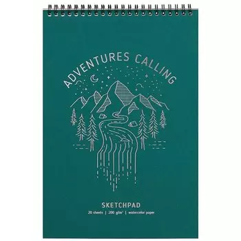 Скетчбук А4 20л "Зов приключений", 200г/м2, тв.обложка, фольга, гребень