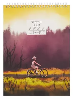 Скетчбук А4 40л "На прогулке" белый офсет, 140г/м2, тв.обложка, евроспираль