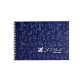 Скетчбук А4 40л "КотоФитнес" 160г/м2, тонир. картон, фольга, спираль
