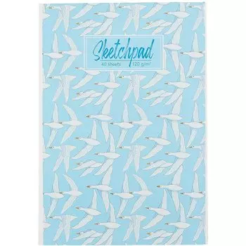 Скетчбук А4 40л "Лебеди" белый офсет, 100г/м2, тверд. подложка, склейка