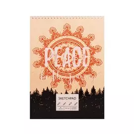 Скетчбук А4 40л "Peace", 120г/м2, обложка крафт картон, евроспираль