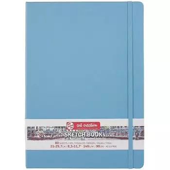 Скетчбук А4 80л "Art Creation" 140г/м2, син.тв.обл., резинка