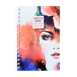 Скетчбук А5 100л "Акварельный портрет" белый офсет, 100г/м2, евроспираль