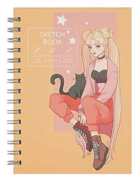 Скетчбук А5 100л "Solitude" белый офсет, 100г/м2, евроспираль