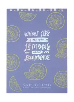 Скетчбук А5 20л "Дольки", 200г/м2, тв.обложка, фольга, гребень