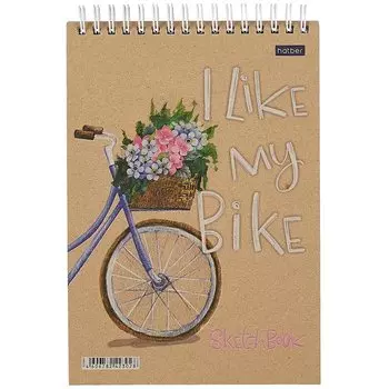 Скетчбук А5 32л "My bike" крафт бумага 170г/м2, тв.подложка, гребень