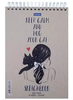 Скетчбук А5 32л "Нежные объятия" крафт бумага 170г/м2, тв.подложка, гребень