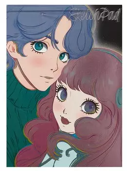 Скетчбук А5 40л "Аниме. Нежная пара" 160г/м2, холод. тиснение, склейка