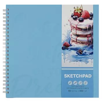 Скетчбук А5 40л "ДЕСЕРТ" гребень, белый офсет