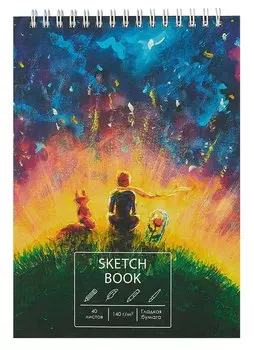 Скетчбук А5 40л "Мечтатели" белый офсет, 140г/м2, евроспираль