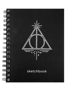 Скетчбук А5 40л "Гарри Поттер. Дары Смерти" спираль, плотность бумаги 160гр/м2