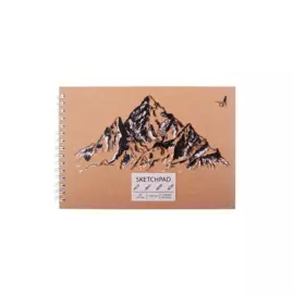 Скетчбук А5 40л "Mountains", 120г/м2, обложка крафт картон, выборочный лак, евроспираль