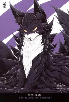 Скетчбук А5 50л для маркеров "Anime cat" 90г/м2, soft touch, склейка