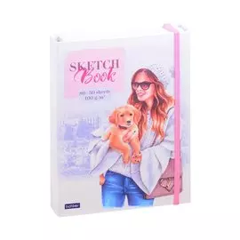 Скетчбук А5 80+50л "Happy time" 100г/м2, тв. обложка, закр. евроспираль, на резинке