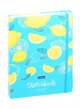 Скетчбук А5 80+50л "Лимонный аромат" 100г/м2, тв. обложка, закр. евроспираль, на резинке