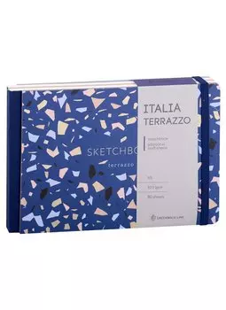 Скетчбук А5 80л "Italia terrazzo" 100г/м2, доп.листы крафт, тв. обложка, на резинке, Greenwich Line