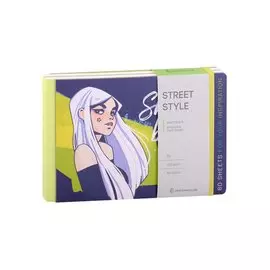 Скетчбук А5 80л "Street style" 100г/м2, доп.листы крафт, тв. обложка, на резинке, Greenwich Line