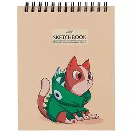 Скетчбук А6+ 125*160 40л "Маскарад" белый офсет, 100г/м2, тв.обложка, евроспираль