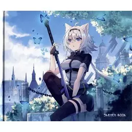 Скетчбук Аниме Девушка-волшебница с бабочками (Сёдзё) (100стр) (24,5х20,5)
