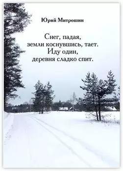Снег, падая, земли коснувшись, тает. Иду один, деревня сладко спит