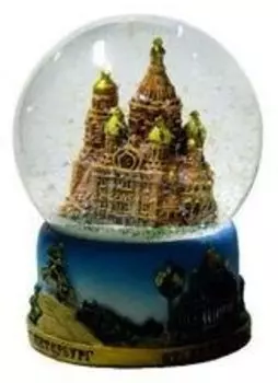 Сувенир АКМ Сноубол СПб h=9см "Спас-на-Крови" красн. основ. 097R-65-01