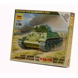 Сборная модель Советский средний танк Т-34, 6101, ЗВЕЗДА