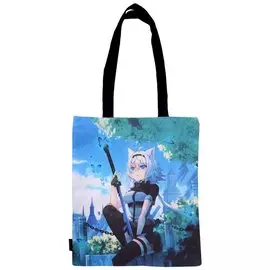 Сумка-шоппер Аниме Девушка-волшебница с бабочками Сёдзё, цветная 40см.*32см.