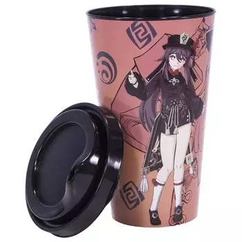 Стакан аниме Genshin Impact Hu Tao (пластик) (550 мл)