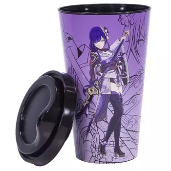 Стакан аниме Genshin Impact Raiden (пластик) (550 мл)