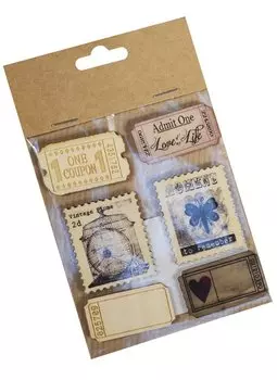 Стикеры Марки микс форм (6шт.) (дерево)