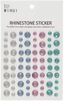 Стразы самоклеящиеся ассорти круглые