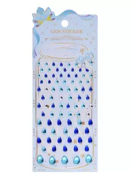 Стразы самоклеящиеся капельки (голубой микс)