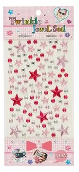 Стразы самоклеящиеся звездочки (розовый микс)