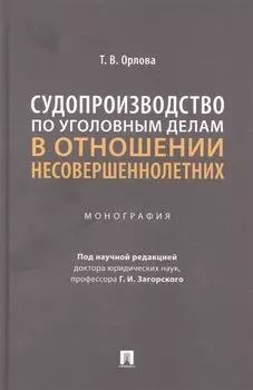 Судопроизводство по уголовным делам в отношении несовершеннолетних. Монография