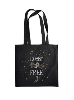 Сумка-шоппер Добби свободен! (черная, 38х43 см)