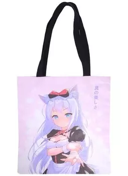 Сумка-шоппер Аниме Девушка с ушками ,Сёдзё, цветная 40см.*32см.