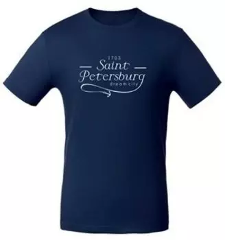 Сувенир, АКМ, Футболка СПб. Малый якорь цвет т-синий, р-р L