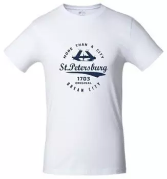 Сувенир, АКМ, Футболка СПб. Мосты цвет белый, р-р M