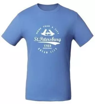 Сувенир, АКМ, Футболка СПб. Мосты цвет голубой, р-р S