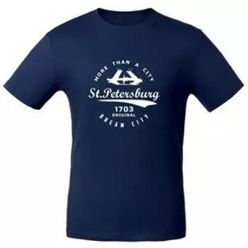 Сувенир, АКМ, Футболка СПб. Мосты цвет т-синий, р-р L