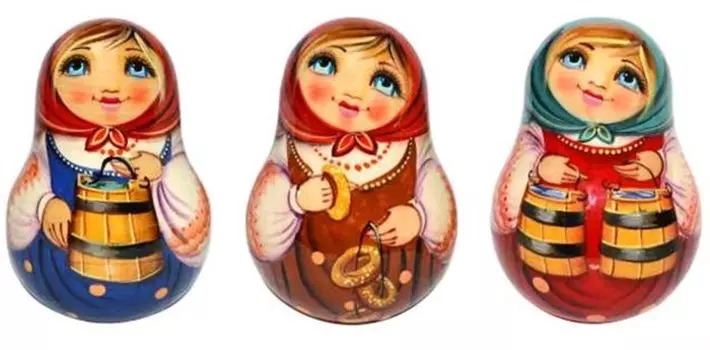 Сувенир, АКМ , Неваляшка Матрешка большая 11см