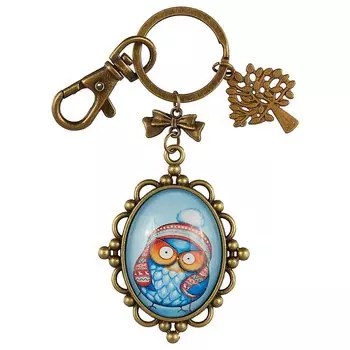 Сувенир, Брелок с замком, Совы, металл.